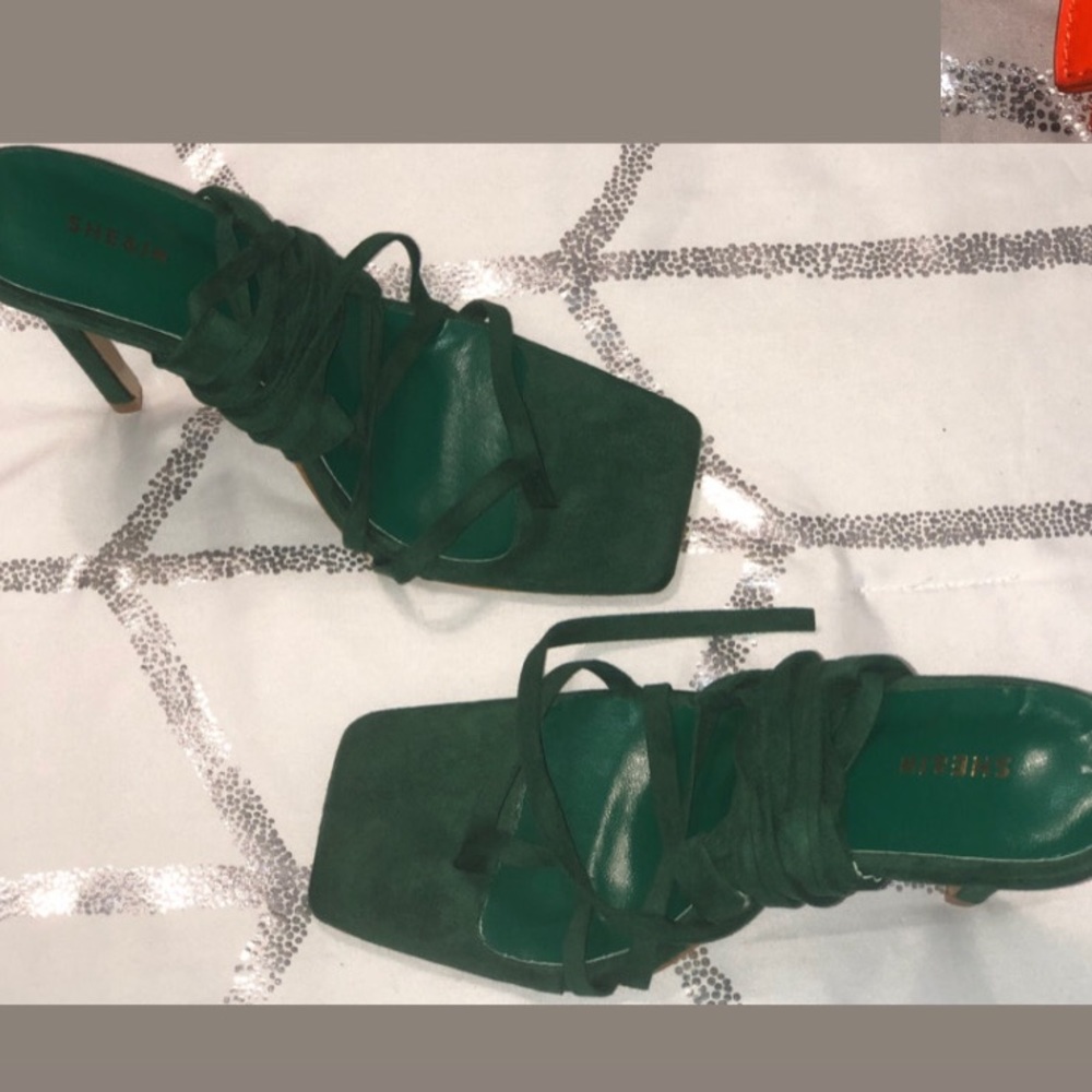 Green Lace-up Heels